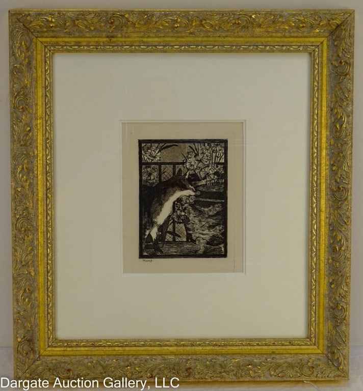 EDOURAD MANET 1869 LE CHAT ET LES FLEURS ETCHING (1 of 5)
