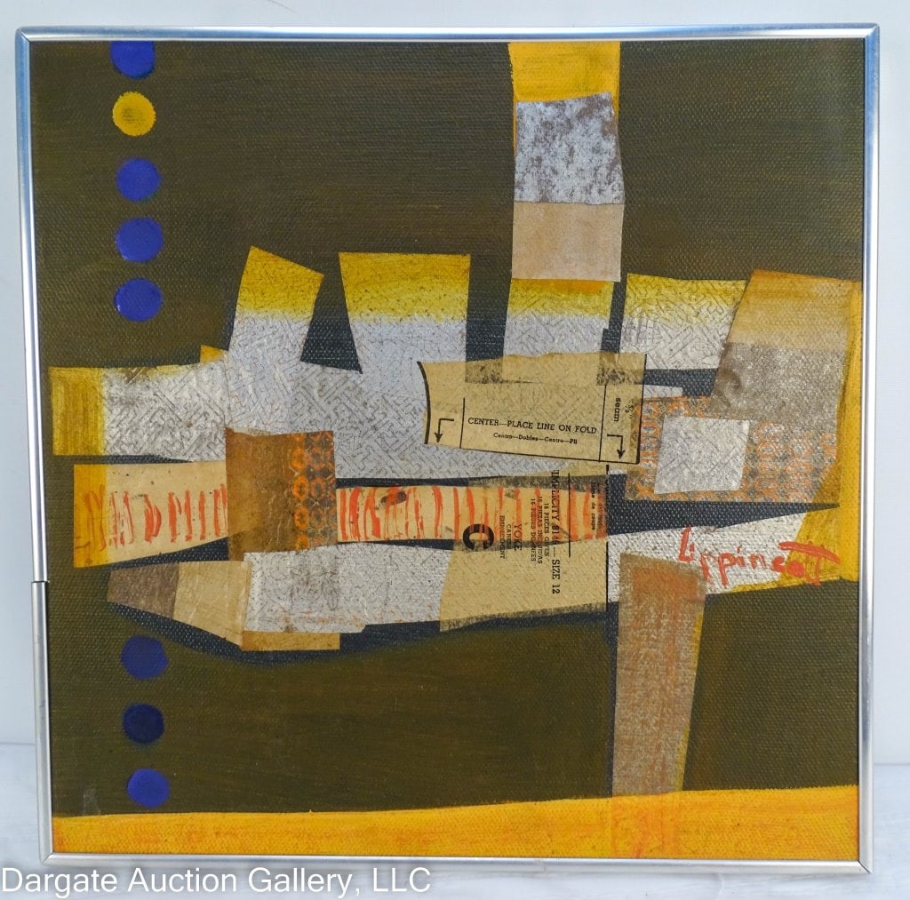 JANET LIPPINCOTT MIXED MEDIA COLLAGE ON CANVAS (1 of 4)