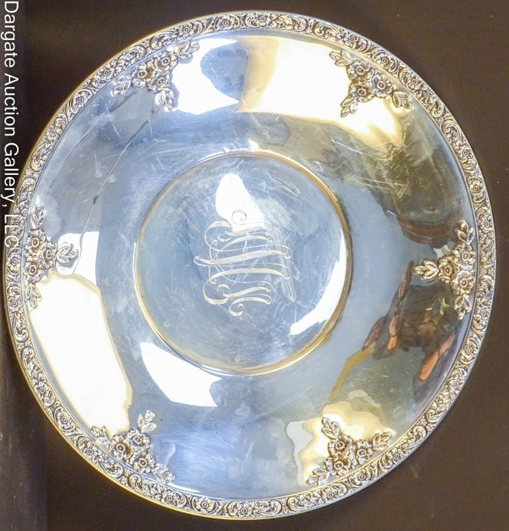 WATSON CO STERLING SILVER ROSES DISH (1 of 6)