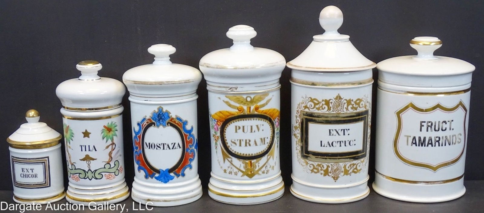 6 ASSORTED FRENCH PORCELAIN APOTHECARY JARS (1 of 9)