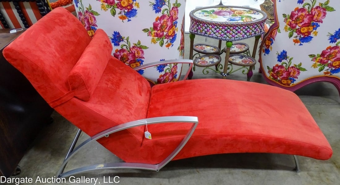 RED MODERN DESIGNER CHAISE LOUNGE CHAIR (1 of 5)