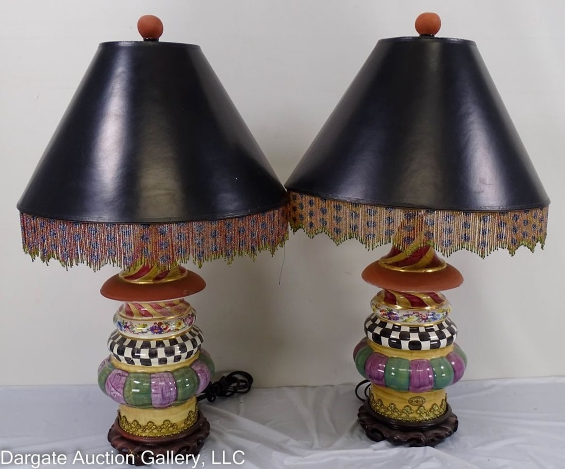 PAIR MACKENZIE CHILDS LIGHTHOUSE LAMPS II (1 of 7)