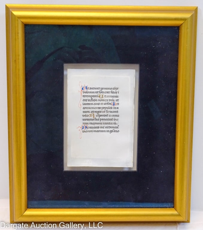 HOURS OF THE VIRGIN 15TH C MANUSCRIPT MISSAL LEAF (1 of 4)