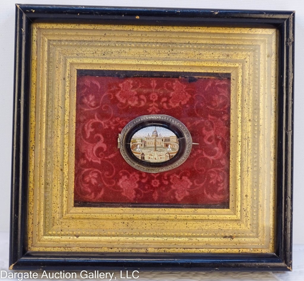 ST PETER'S BASILICA MICRO MOSAIC BROOCH (1 of 3)