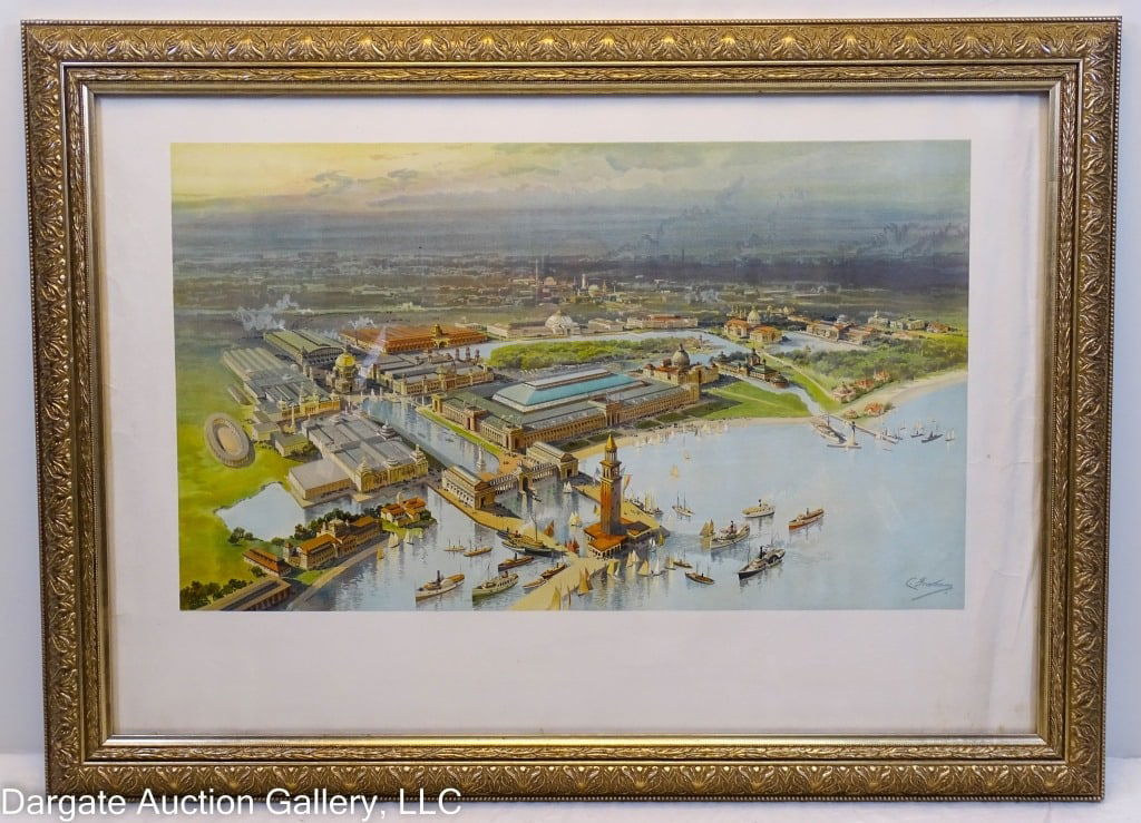 COLUMBIAN EXPOSITION LITHO BIRD'S EYE VIEW (1 of 5)