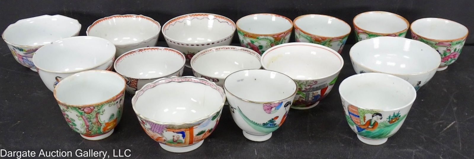 16 ASST 19th C PORCELAIN TEA BOWLS (1 of 10)
