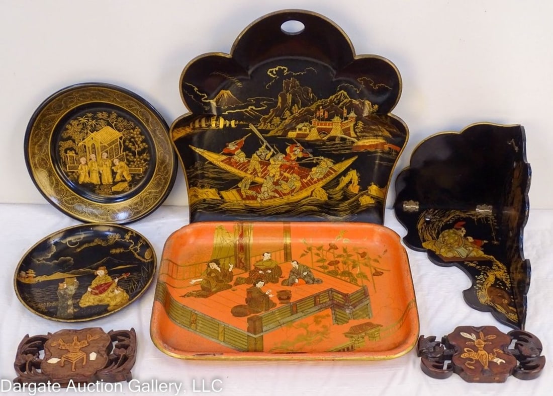 7 ASSORTED CHINOISERIE LACQUER & CARVED ITEMS (1 of 6)