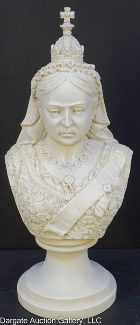 QUEEN VICTORIA JUBILEE CULTURED CAST MARBLE BUST (1 of 6)