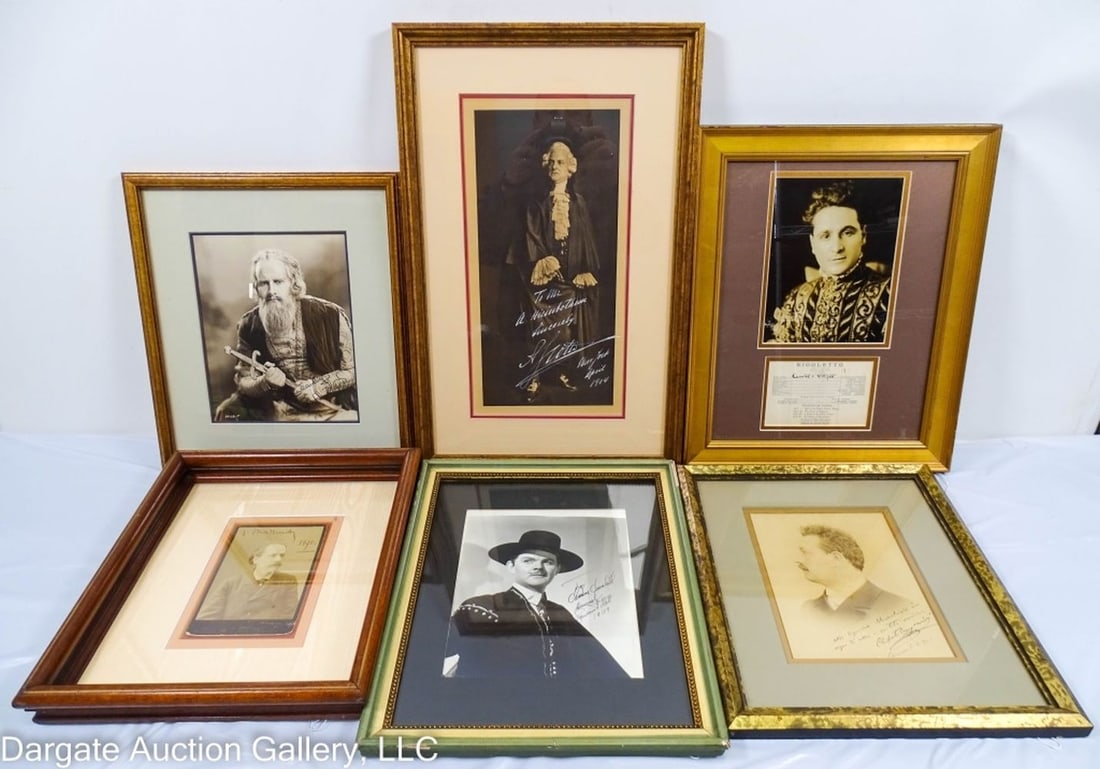 6 FRAMED MALE OPERA SINGERS SIGNED PHOTOS (1 of 8)