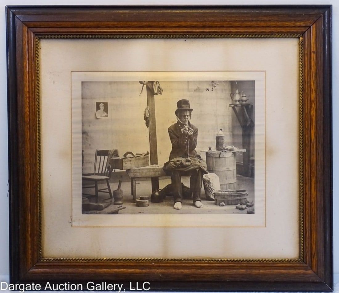 19th C BLACK & WHITE PHOTO ON SILK SIGNED C HAAS (1 of 5)