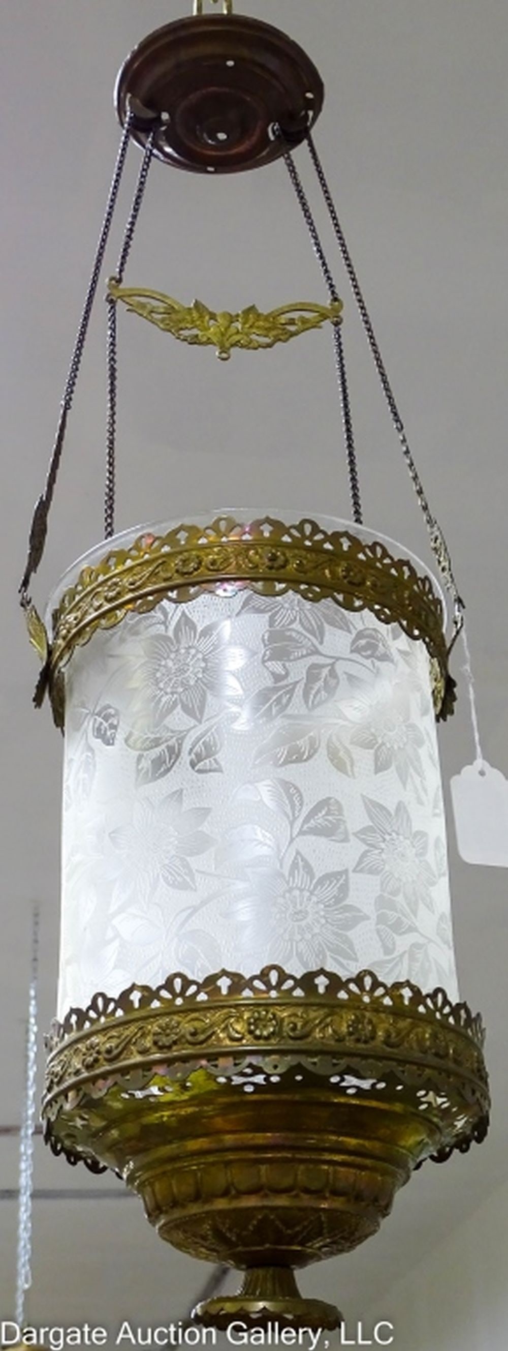 VICTORIAN AESTHETIC BRASS PULL DOWN CANDLE LIGHT (1 of 4)