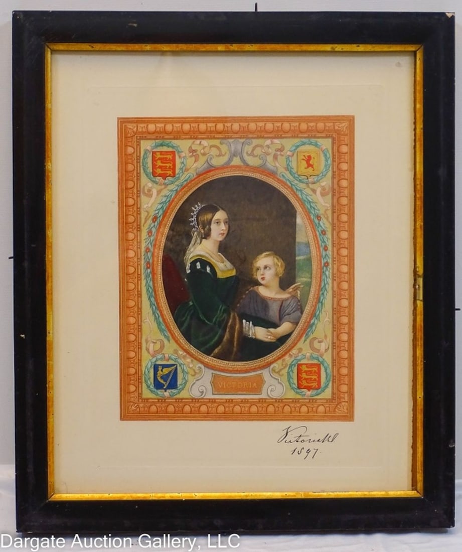 19th C QUEEN VICTORIA AUTOGRAPHED BOOK PLATE (1 of 4)