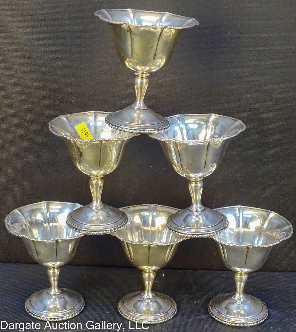 6pc WEBSTER CO WEIGHTED STERLING SHERBET CUPS (1 of 4)