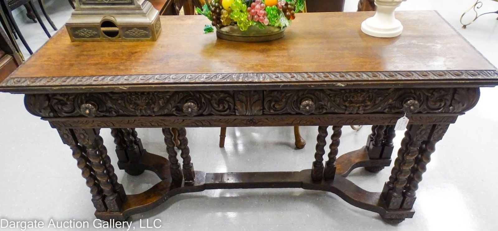 JACOBEAN ENGLISH OAK HEAVILY CARVED CENTER TABLE (1 of 4)
