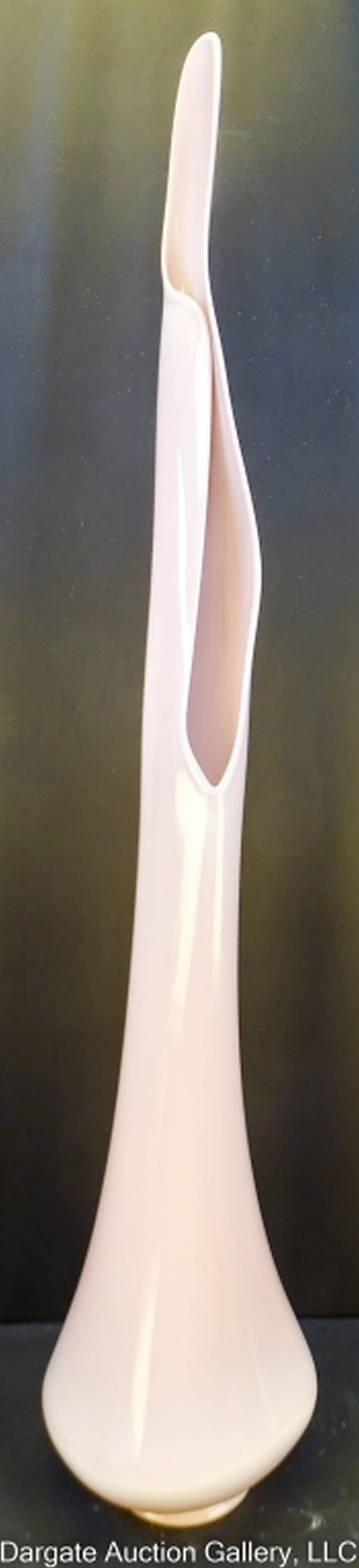 Mcm 46" Swung Smoothie Glass Vase Lavendar Lilac Auction