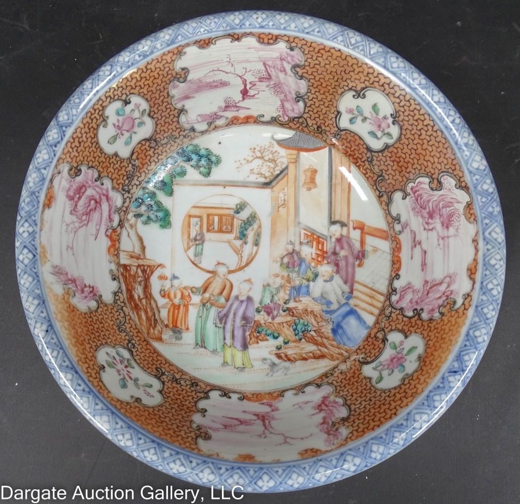 18th C CHINESE MANDARIN  PORCELAIN WASH BOWL (1 of 4)