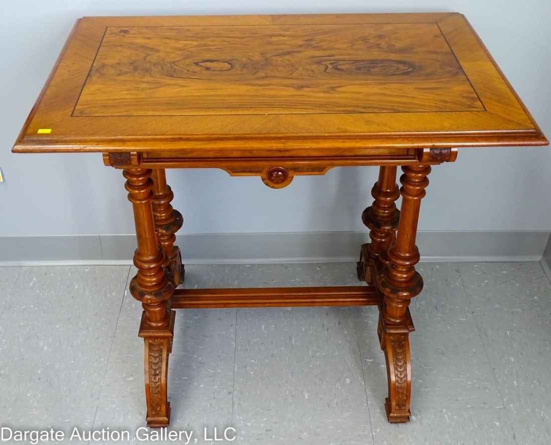 RENAISSANCE REVIVAL VICTORIAN WALNUT CENTERTABLE (1 of 5)