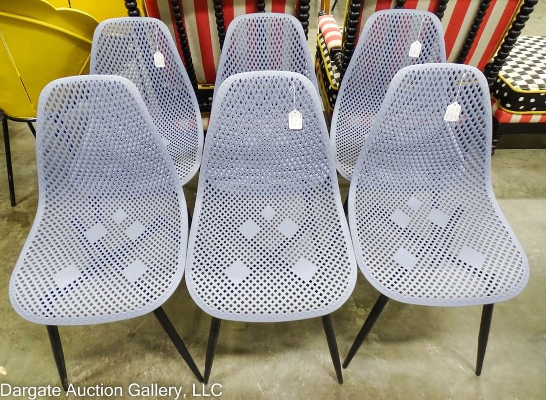 6 BLUE MCM SHELL CHAIRS (1 of 5)