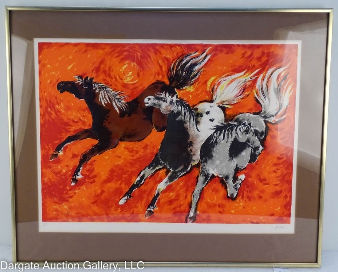 CHINCHWADAKER THREE HORSES IN THE SUNSET LITHO (1 of 6)