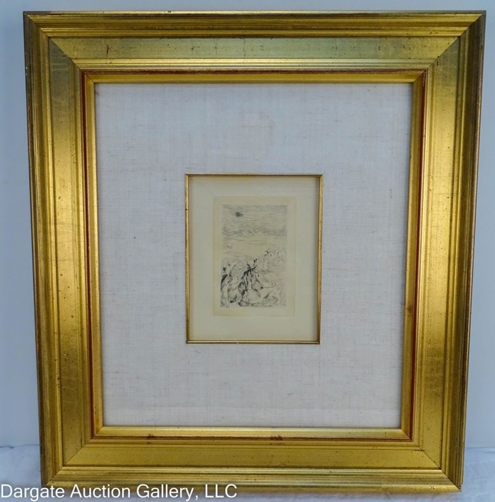 RENOIR SUR LA PLATE A BERNEVAL DRY POINT ETCHING (1 of 5)