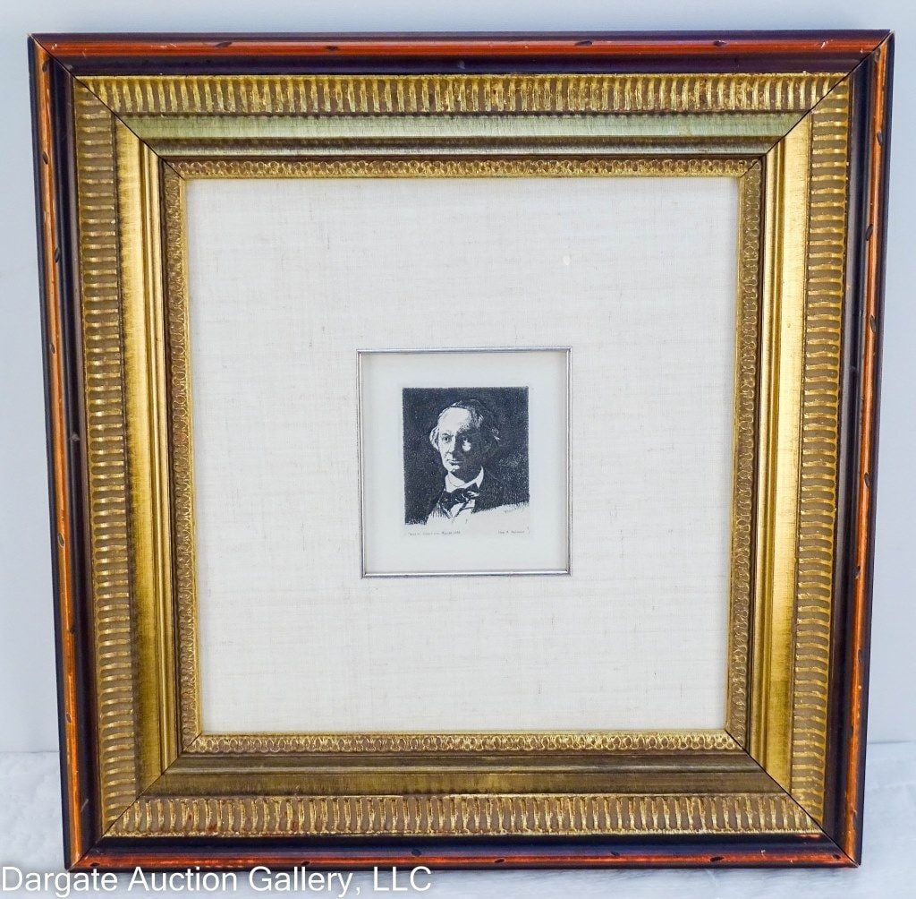 EDOUARD MANET CHARLES BAUDELAIRE FULL FACE ETCHING (1 of 4)