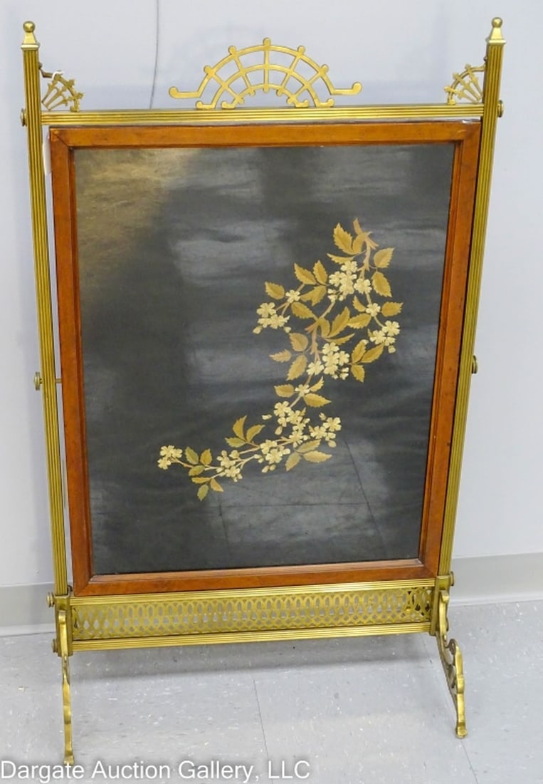 AESTHETIC VICTORIAN BRASS FIRE PLACE SCREEN (1 of 7)