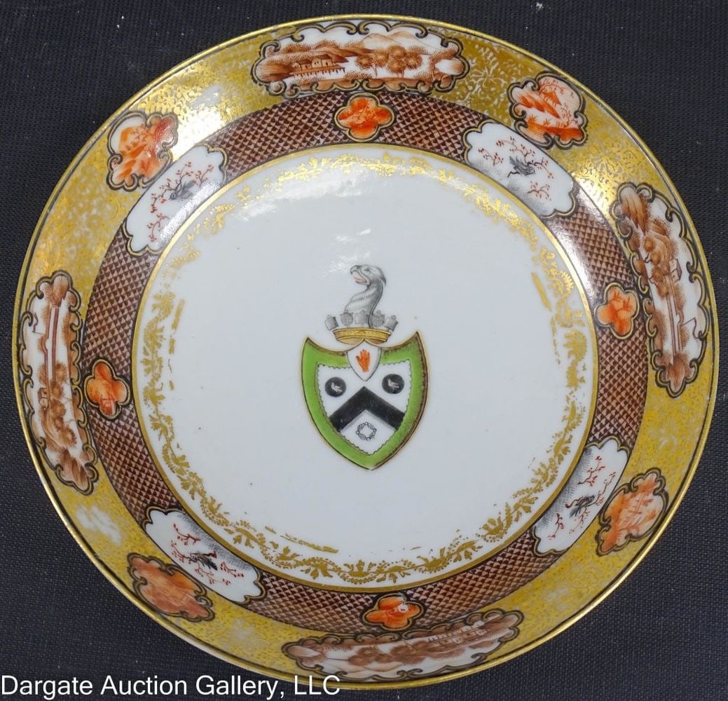 18th C CHINESE EXPORT AMORIAL SAUCER BOWL (1 of 3)