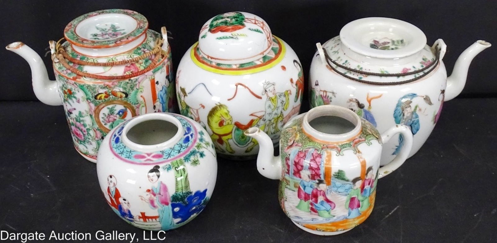 5 ASSORTED CHINESE PORCELAIN TEAPOTS & JARS (1 of 6)