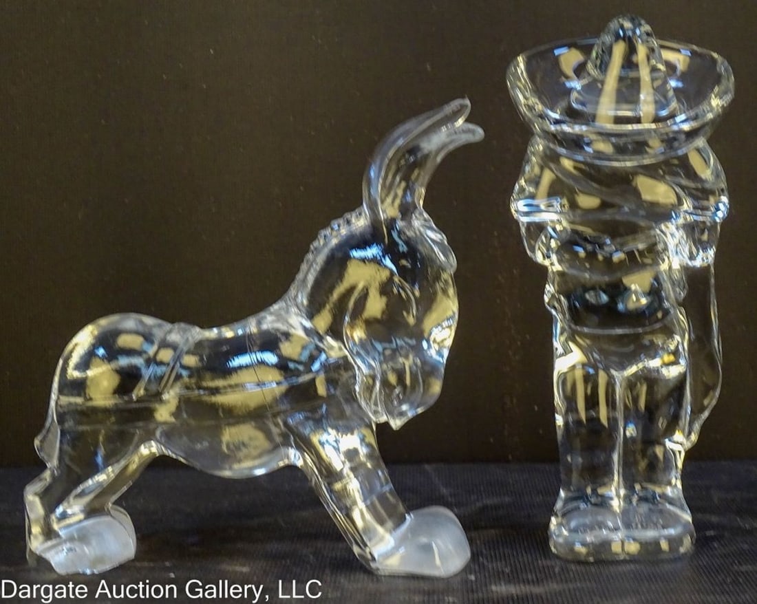DUNCAN MILLER CRYSTAL PEON & DONKEY FIGURES (1 of 2)