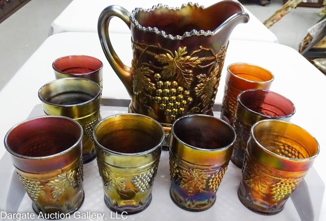9pcs NORTHWOOD GRAPE & CABLE AMETHYST PITCHER SET (1 of 2)