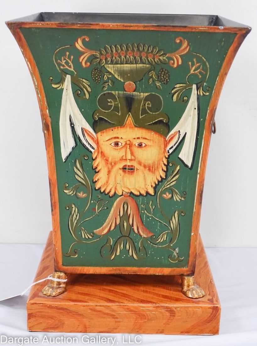 VINTAGE MAITLAND-SMITH TOLE PAINTED WASTE BASKET (1 of 7)