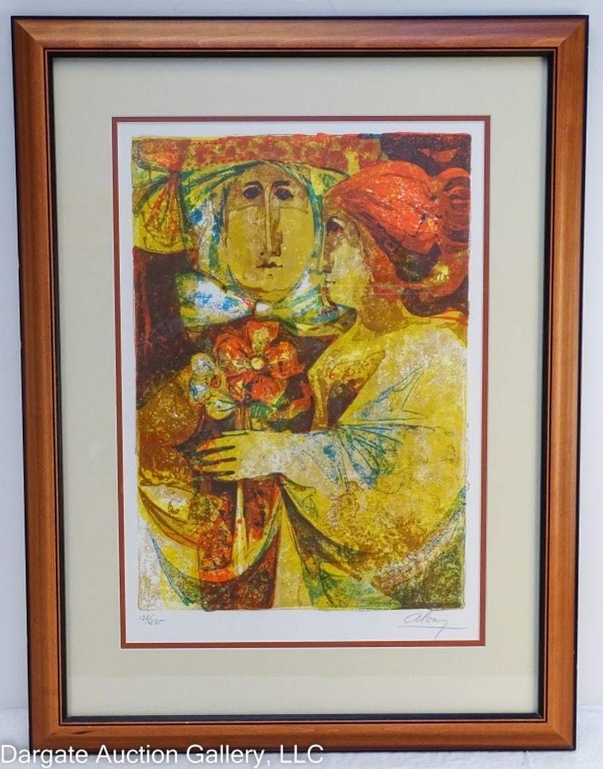 ALVAR SUNOL COUPLE AUX FLEURS LITHOGRAPH (1 of 6)
