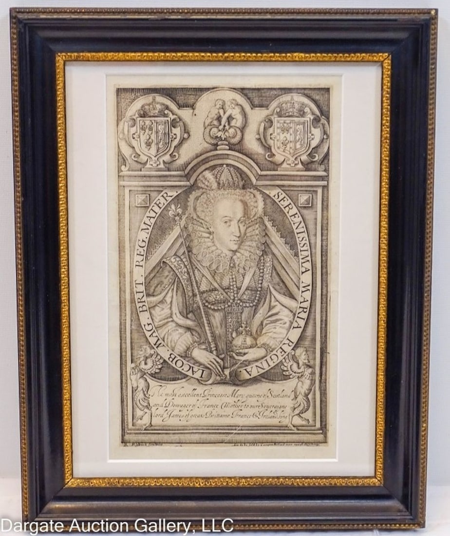 18th C MARY QUEEN OF SCOTLAND ETCHING (1 of 6)