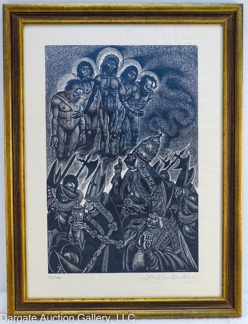 FRITZ EICHENBERG 1972 FOLLY OF THE POPES XYLOGRAPH (1 of 6)