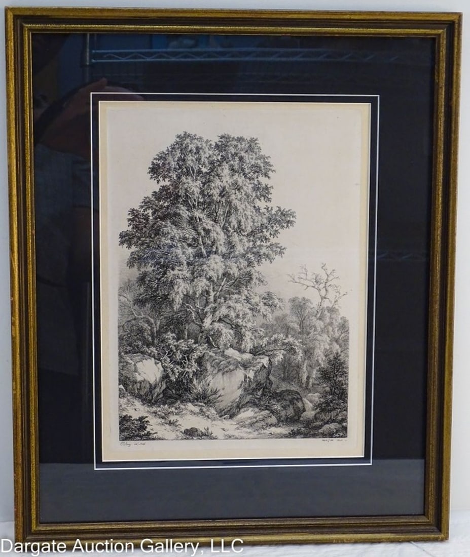 EUGENE BLERY 1840 ETCHING BEECH GROVE (1 of 5)