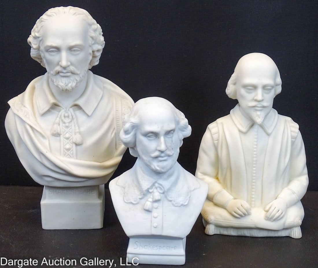 3 19th C PARIAN WARE SHAKESPEARE BUSTS (1 of 5)