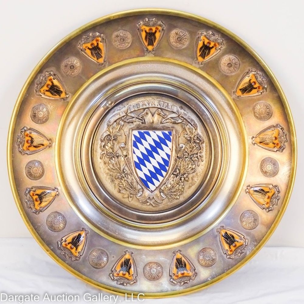 BAVARIA MUNICH SILVERPLATE COAT OF ARMS CHARGER (1 of 4)