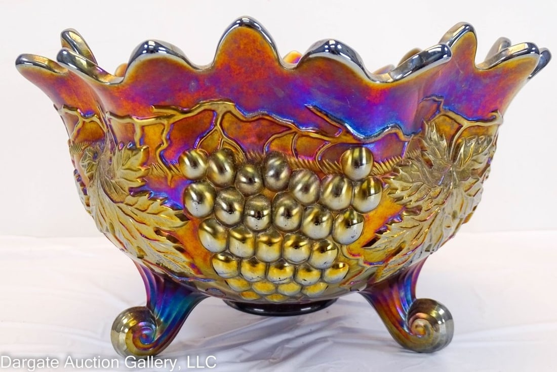 NORTHWOOD AMETHYST GRAPE & CABLE FOOTED BOWL (1 of 7)