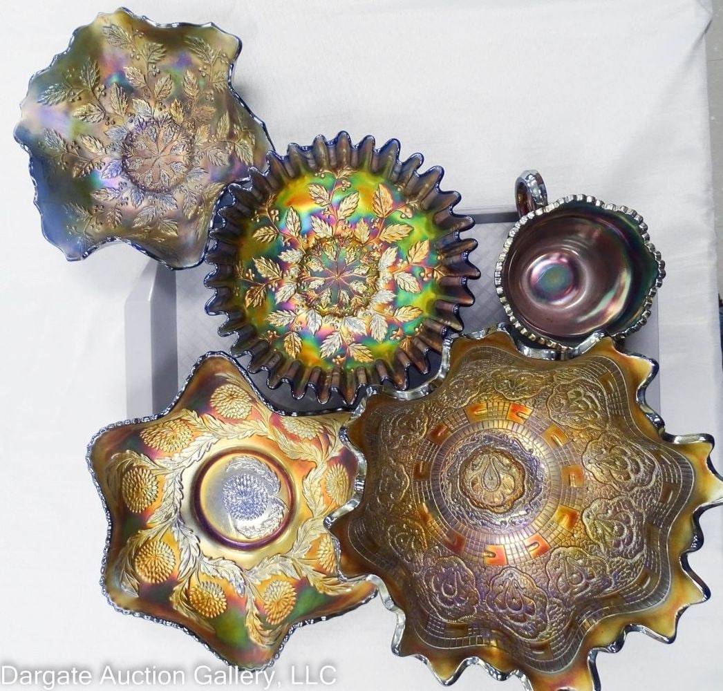 5pcs FENTON COBALT CARNIVAL GLASS (1 of 2)