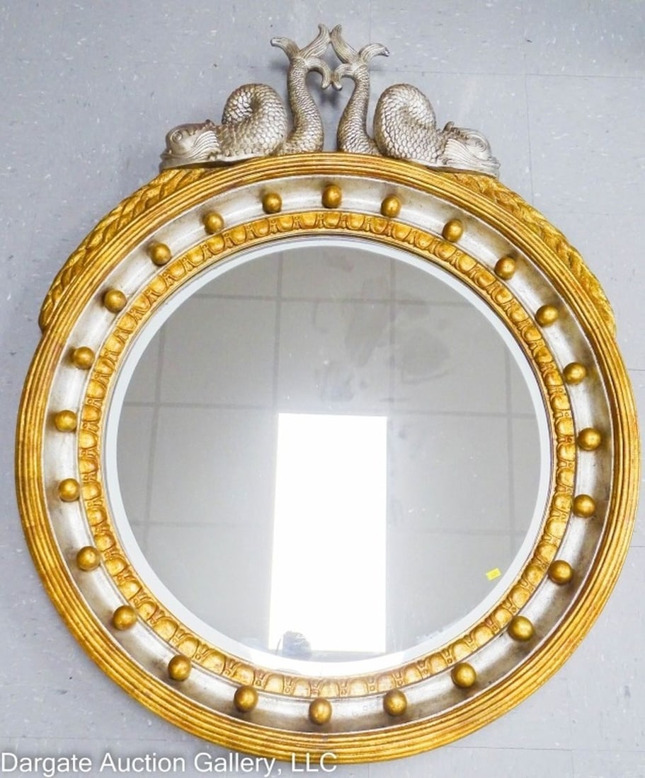 LARGE FIGURAL CARVED REGENCY STYLE MIRROR (1 of 5)