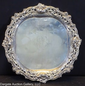 GEORGE W SHIEBLER & CO NY STERLING SILVER SALVER