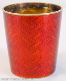 GRACHEV BROTHERS SILVER GILT & GUILLOCHE VODKA CUP