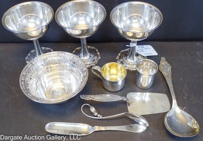 10pc ASST STERLING SILVER HOLLOW AND FLAT WARE