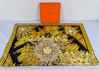 HERMES SILK SCARF LES SANGEAS DE PHOEBUS 90cm