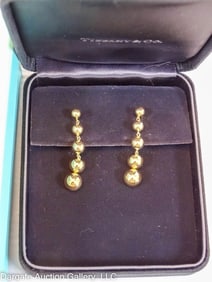 18k GOLD TIFFANY & CO BALL BEAD DROP EARRINGS