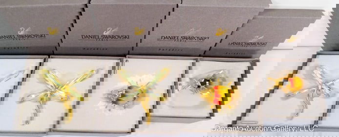 4pcs DANIEL SWAROVSKI CRYSTAL & STERLING PARADISE