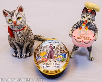 3 SCULLY & SCULLY MINIATURE BRONZES & ENAMEL GIFTS