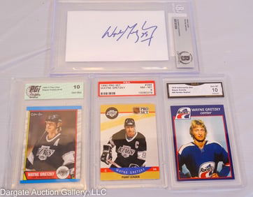 4pc LA KINGS WAYNE GRETZKY CARDS AND AUTHOGRAPH