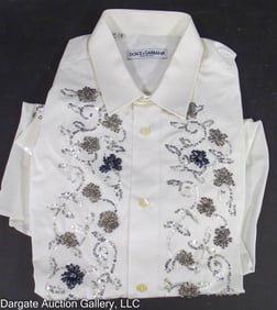 DOLCE & GABBANO MEN'S WHITE TUXEDO SHIRT