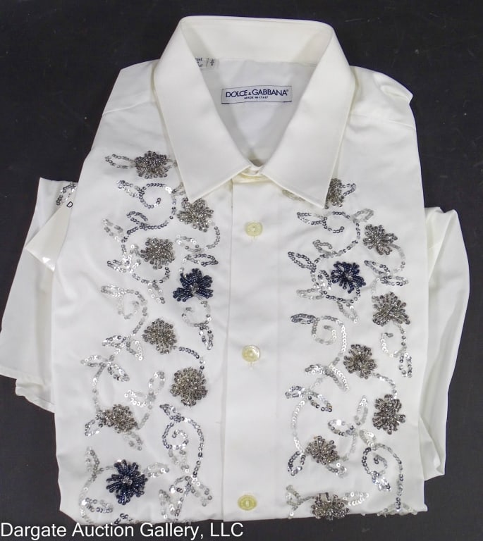 DOLCE & GABBANO MEN'S WHITE TUXEDO SHIRT (1 of 4)